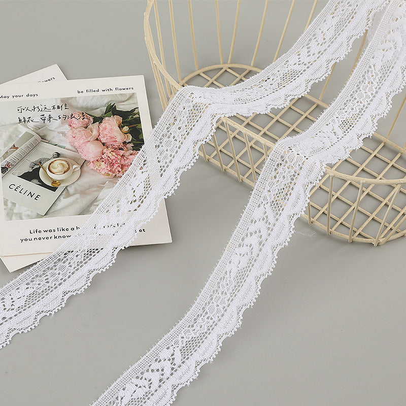FREEDOMBEAUTY | [stretch] 2.5cm lace small lace, wavy elastic lace edge, neckline cuffs fashion lace accessories