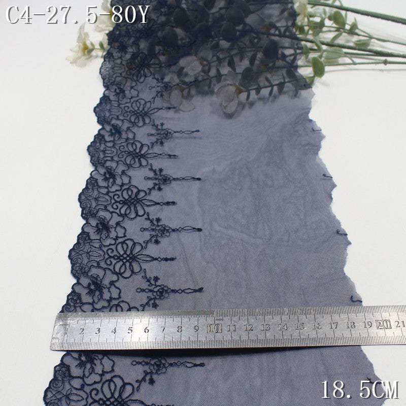 FREEDOMBEAUTY | European Vintage Indigo Mesh Embroidered Lace 21.5cm Dress Accessories Lace Accessories
