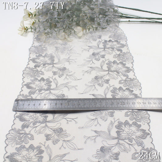 FREEDOMBEAUTY | [1Pack] Light mesh embroidery lace exquisite classical flowers, clothing handmade DIY backpack throw pillow lace accessories