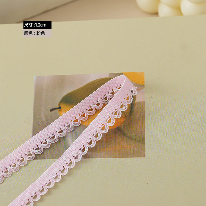 FREEDOMBEAUTY | Spot 1.2CM arched nylon elastane color elastic band DIY clothing women's hemming elastic band