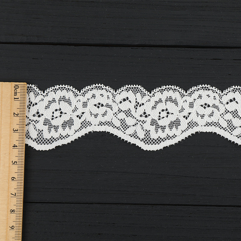 FREEDOMBEAUTY | [stretch] Nylon silk lace 4cm wavy lace edge, children's clothing small fresh lace accessories