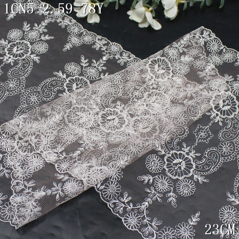 FREEDOMBEAUTY | Three-color mesh embroidery lace arrangement classical style pattern, handmade jewelry home lace accessories