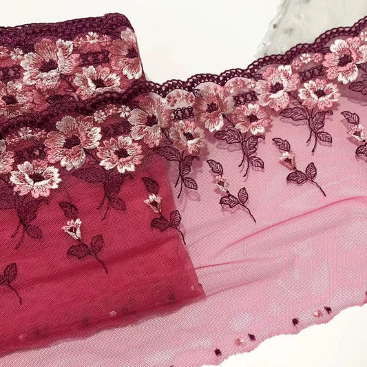 FREEDOMBEAUTY | Spot court style embroidery mesh lace accessories decorative fabric design DIY clothing
