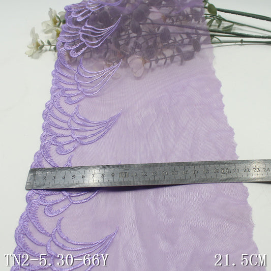 FREEDOMBEAUTY | Purple and red modern wing pattern mesh embroidery lace, clothing edge curtain lace accessories