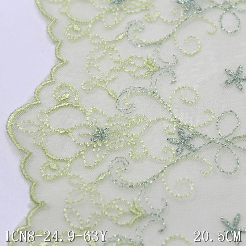 FREEDOMBEAUTY | [1Pack] Mori fresh green light mesh embroidery lace, underwear dress children's lace accessories DIY