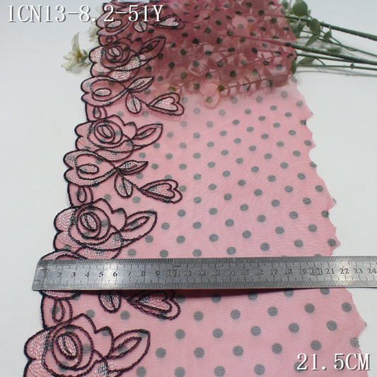 FREEDOMBEAUTY | Polka dot mesh embroidery lace rose heart, dress baby dress with lace lace accessories DIY