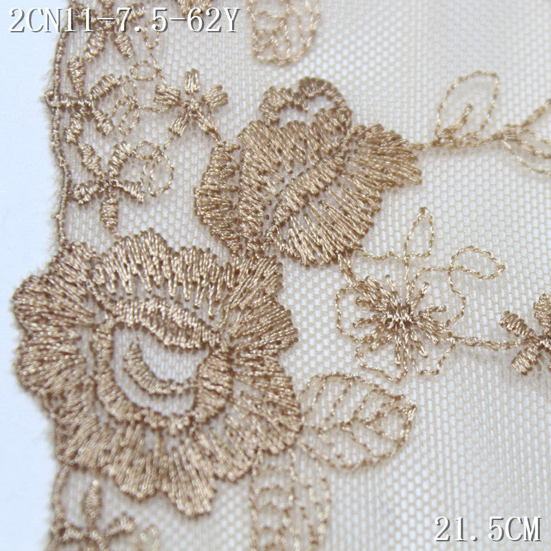 FREEDOMBEAUTY | Dark skin tone Japanese and Korean style exquisite small flower mesh embroidery lace, clothing underwear accessories lace accessories
