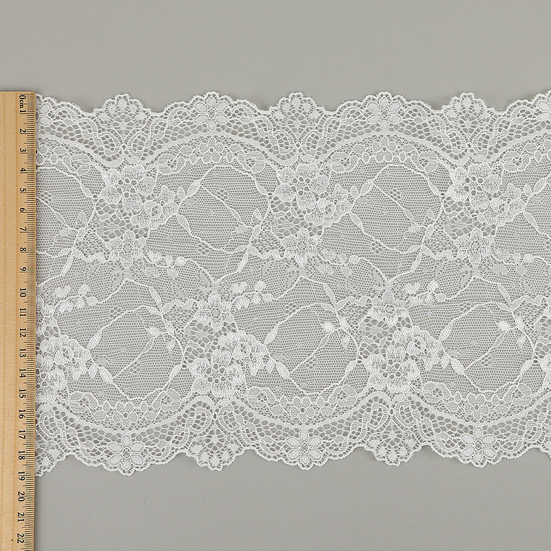 FREEDOMBEAUTY | [stretch] White bilateral lace, nylon elastic lace, clothing skirt lace accessories, spot