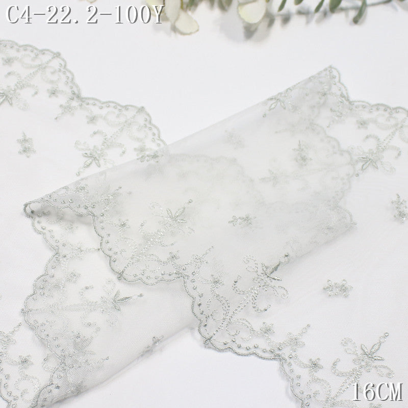 FREEDOMBEAUTY | Color mesh embroidery lace bilateral French pattern, Lolita skirt children's lace accessories