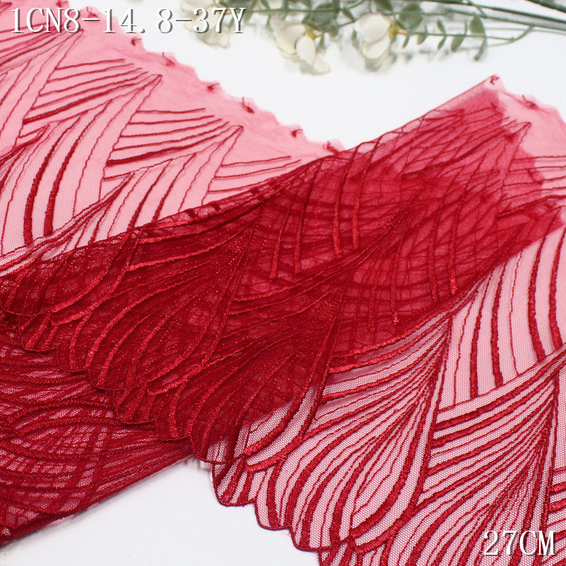 FREEDOMBEAUTY | Fashion Flowing Gold Thread Phoenix Tail Mesh Embroidery Lace, Clothing Dress Skirt Lace Accessories