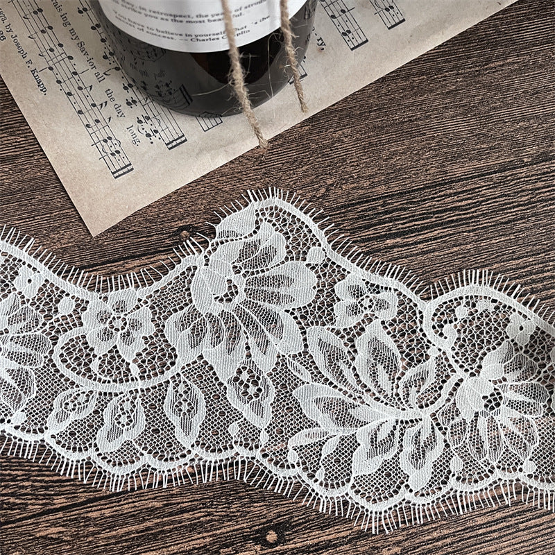 FREEDOMBEAUTY | Factory direct sales spot French 13cm non-elastic eyelash lace, handmade DIY wedding dress eyelash lace supplement