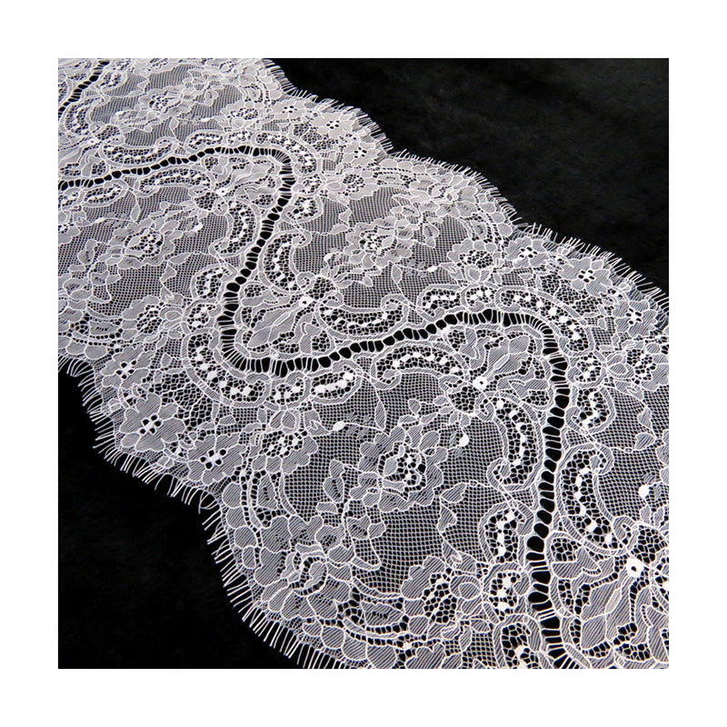 FREEDOMBEAUTY | Eyelash lace wholesale 26cm eyelash lace lace, spot black and white eyelash lace, wedding underwear accessories