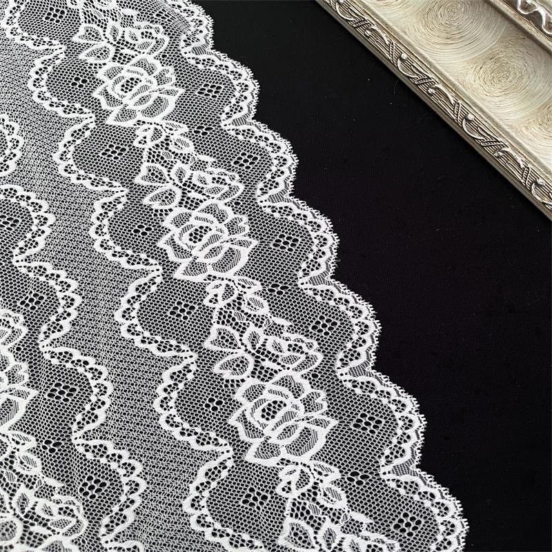 FREEDOMBEAUTY | New Hollow Elastic Rose Spot Underwear Homewear Wedding Dress Fabric, Handmade Nylon Lace Fabric