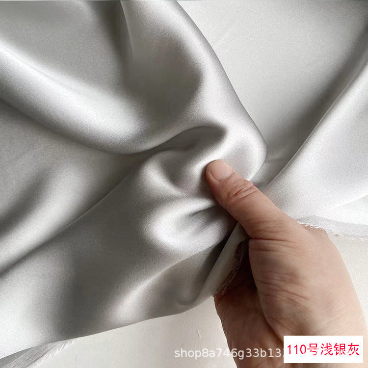 FREEDOMBEAUTY | 114 m width 16 mmi silk plain crepe satin clothing fabric 100 mulberry silk dress hair band eye mask fabric multi-color
