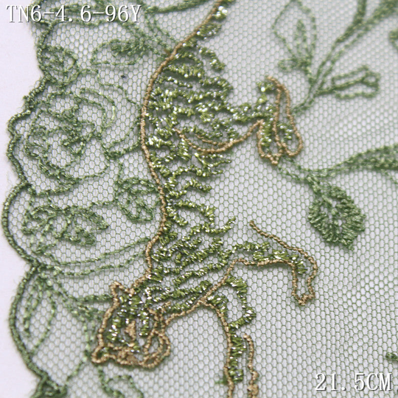 FREEDOMBEAUTY | [1Pack] Dark green forest wild leopard pattern mesh embroidery lace, clothing underwear dress lace accessories