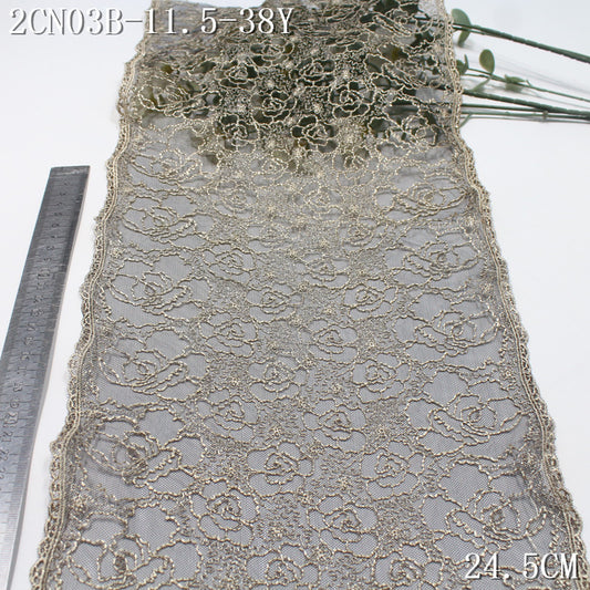 FREEDOMBEAUTY | Black mesh rice apricot fashion rose flower embroidered lace, clothing underwear decorative lace accessories