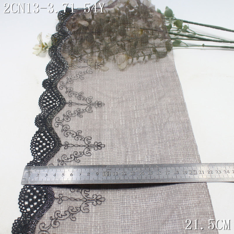 FREEDOMBEAUTY | Antique printed mesh yarn gold thread water-soluble embroidery lace 22cm Hanfu antique jewelry lace accessories