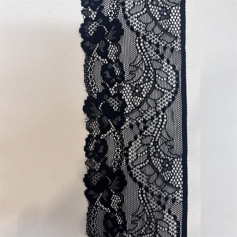 FREEDOMBEAUTY | Factory direct sales, French elegant flower type hollow straight edge 9CM high elastic lace accessories DIY handmade
