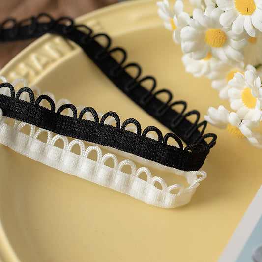 FREEDOMBEAUTY | Factory Direct 1.3CM White/Black Spot Elastic Rope Hole Elastic Band, Women's Clothing Children's Clothing Back Band Elastic