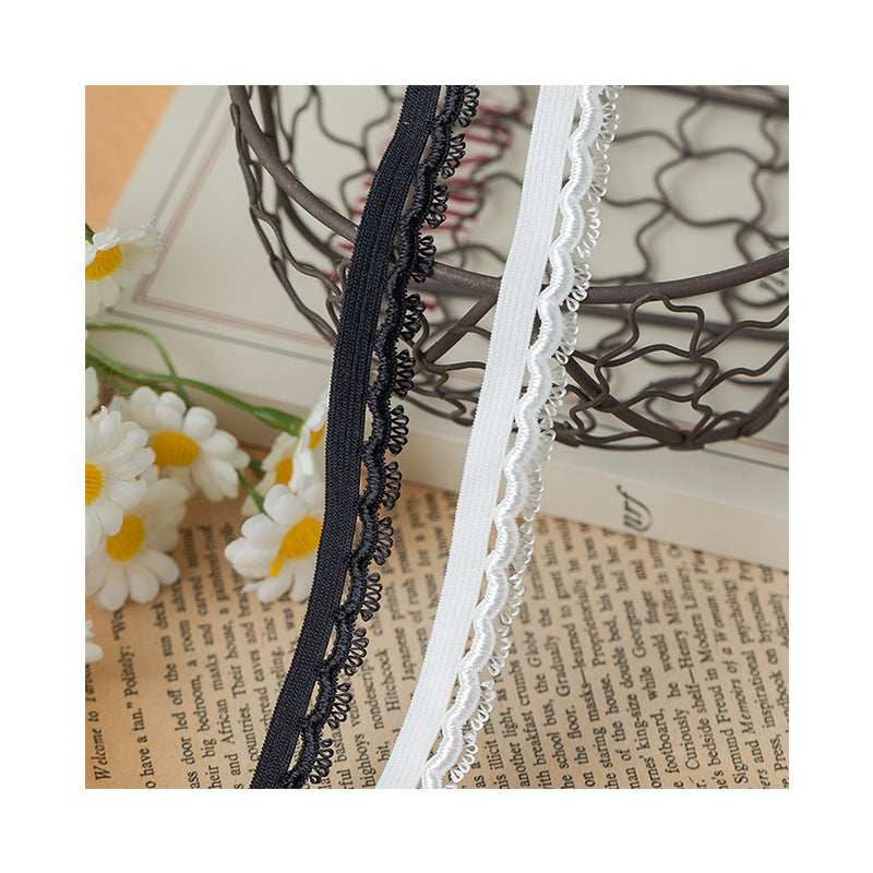 FREEDOMBEAUTY | Factory direct sales 1.5CM nylon light silk eyelash bud belt, women's underwear children's clothing edge elastic band
