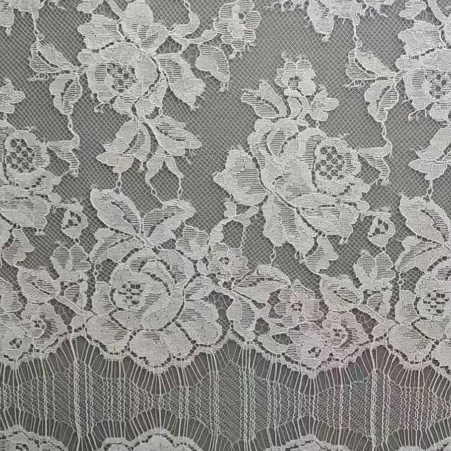 freedombeauty|Brocade Cotton Eyelash Lace Fabric Rose Pattern Full Fabric Women's Clothing Dress Accessories Wedding Dress Fabric