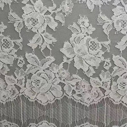 freedombeauty|Brocade Cotton Eyelash Lace Fabric Rose Pattern Full Fabric Women's Clothing Dress Accessories Wedding Dress Fabric