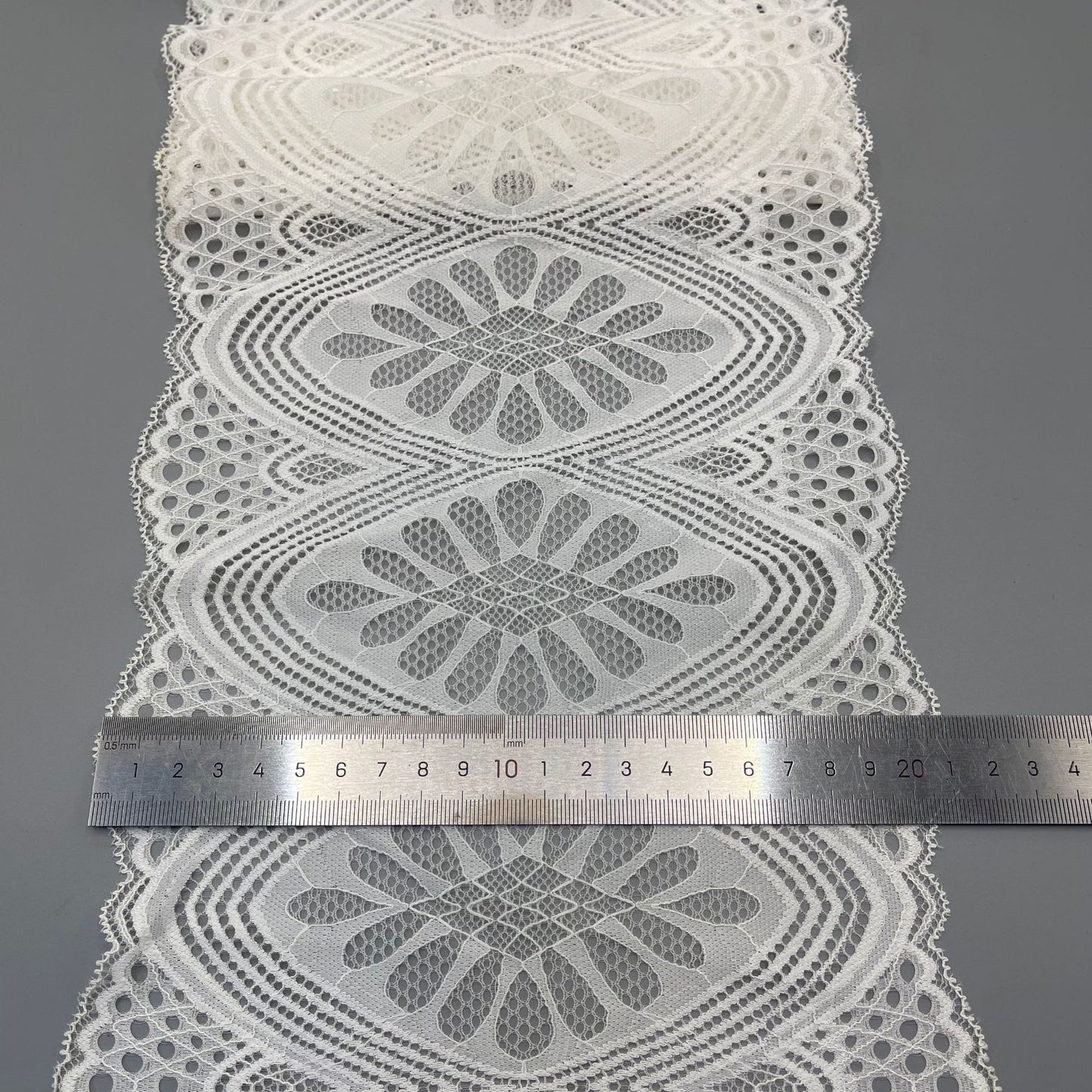 freedombeauty|21CM Elastic Lace Trim Nylon Lace Trim for Lingerie Skirt Hem, Accessories Decoration Parts