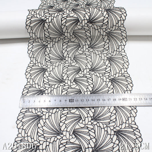 【1pack】-Freedombeauty | Customized Light Yellow Mesh Bottom Black Car Strand Petal Knitted Embroidered Lace Clothing Ornament Mom Wear