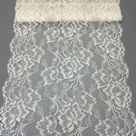 freedombeauty|30CM Underwear Skirt Hollow Lace Nylon White Elastic Lace Trim Wedding Dress Accessories