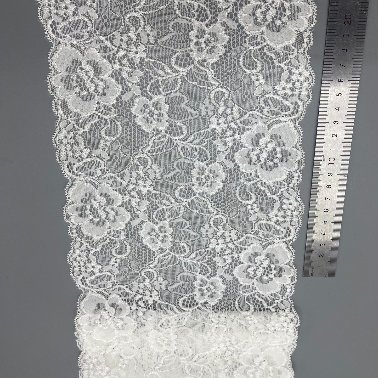 freedombeauty|19cm Elastic Lace Trim for Wedding Dress Accessories White Hollow Lace Edge Nylon Handmade