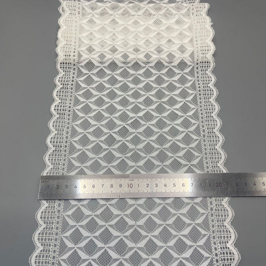 freedombeauty|21CM Wedding Dress Special Accessories White Elastic Hollow Lace Trim Nylon Handmade