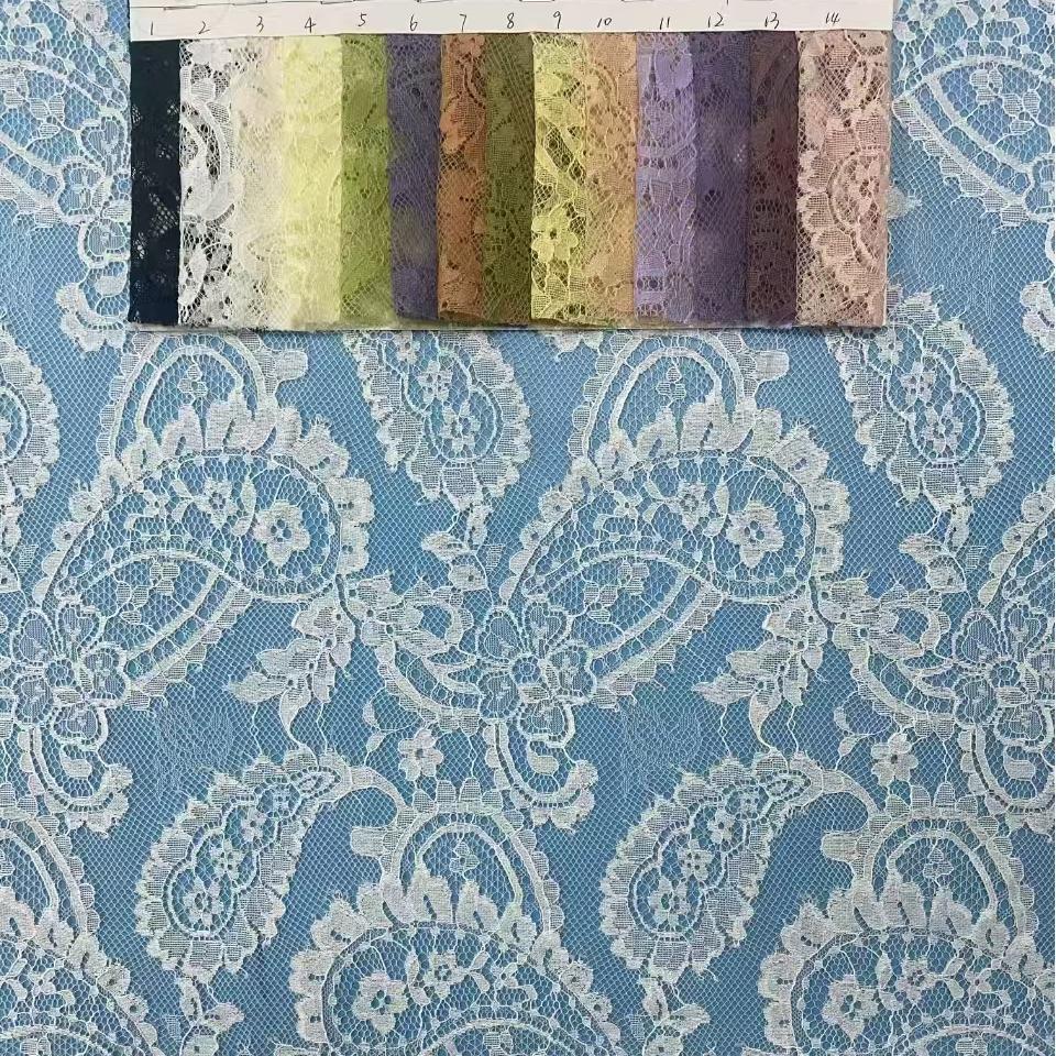 freedombeauty|Brocade Cotton Paisley Lace Fabric Full Pattern Lace Fabric for Dresses Fashion Gowns Wedding Dresses Children's Decorations