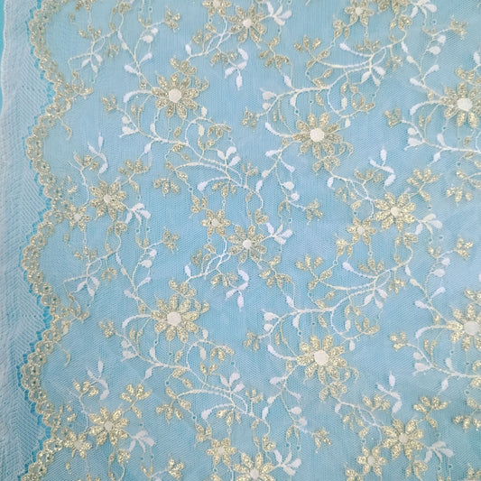 freedombeauty|Chrysanthemum Gold Thread Silver Thread Dot Nylon Lace Fabric Flower Lace Fabric Women's Clothing Dress Lace