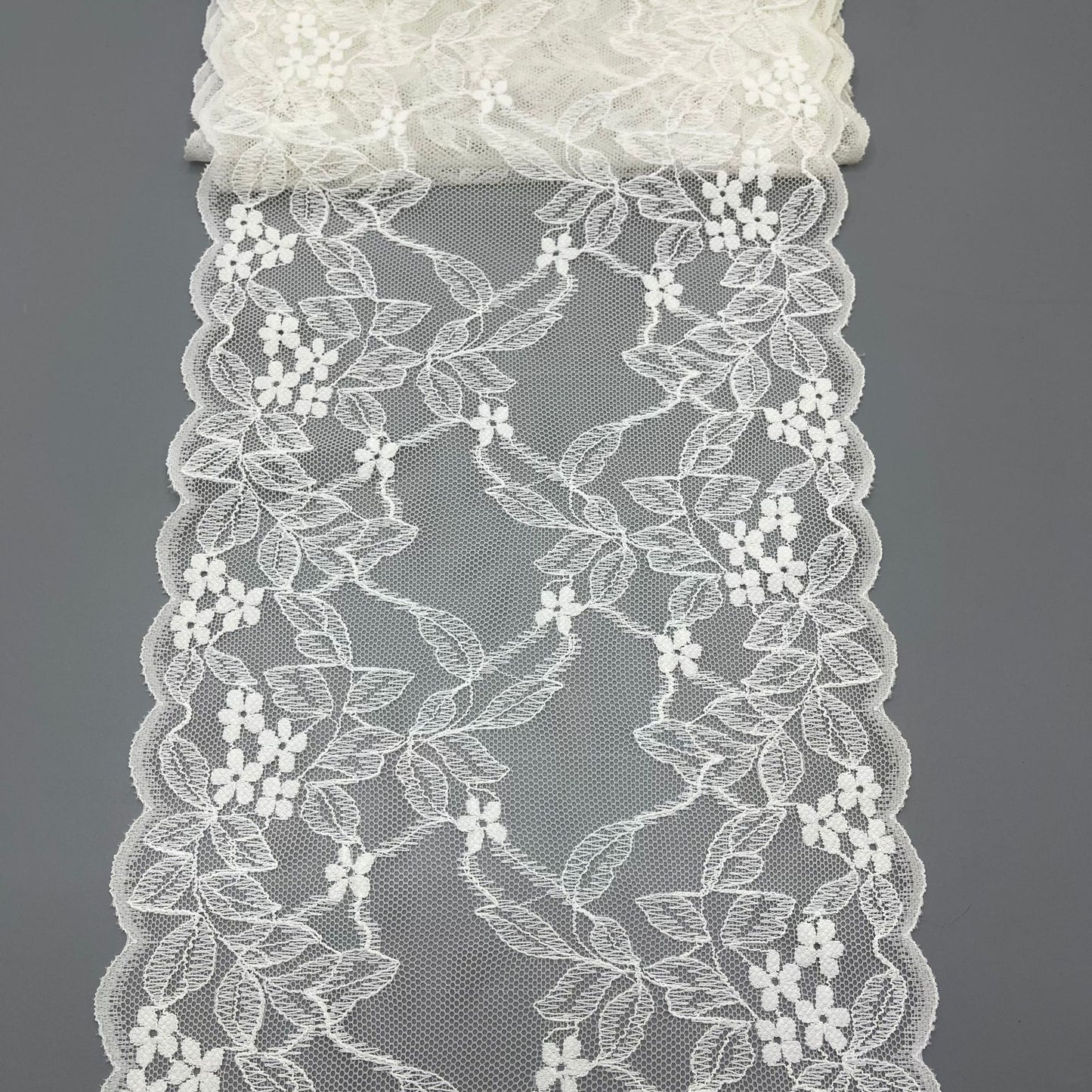 freedombeauty|21CM Nylon High Elastic Hollow Lace Fabric DIY Wedding Dress Trim Clothing Overlock