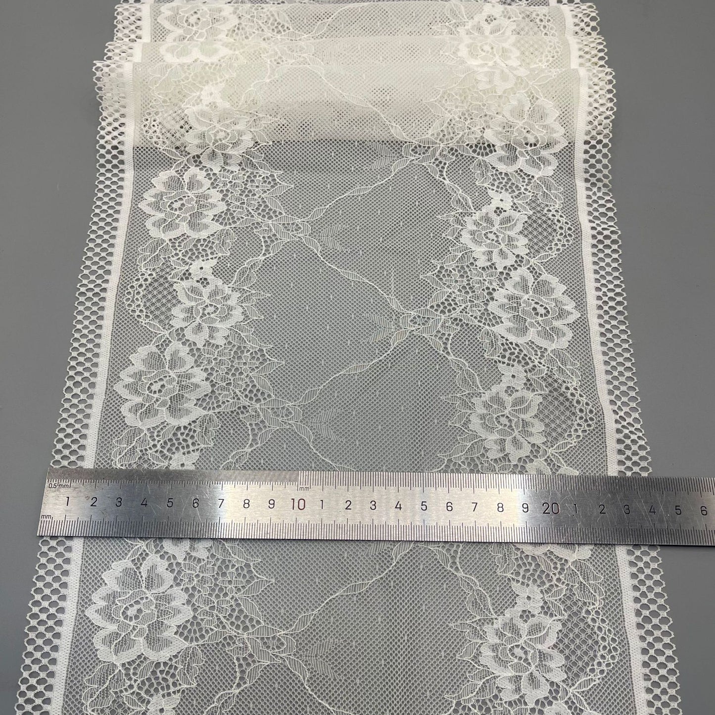 freedombeauty|24CM Lace Trim Rose Shape Elastic Lace Trim Dense Pressed Yarn Design Wedding Dress Accessories