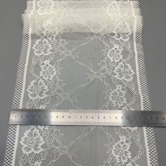 freedombeauty|24CM Lace Trim Rose Shape Elastic Lace Trim Dense Pressed Yarn Design Wedding Dress Accessories