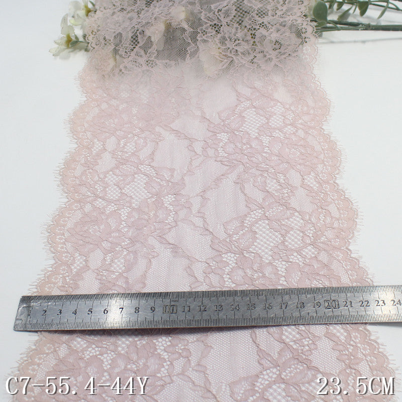 freedombeauty|Two-tone Double Wave Asymmetric Retro Flower Elastic Eyelash 23cm Clothing Lingerie Lace Trim Accessories