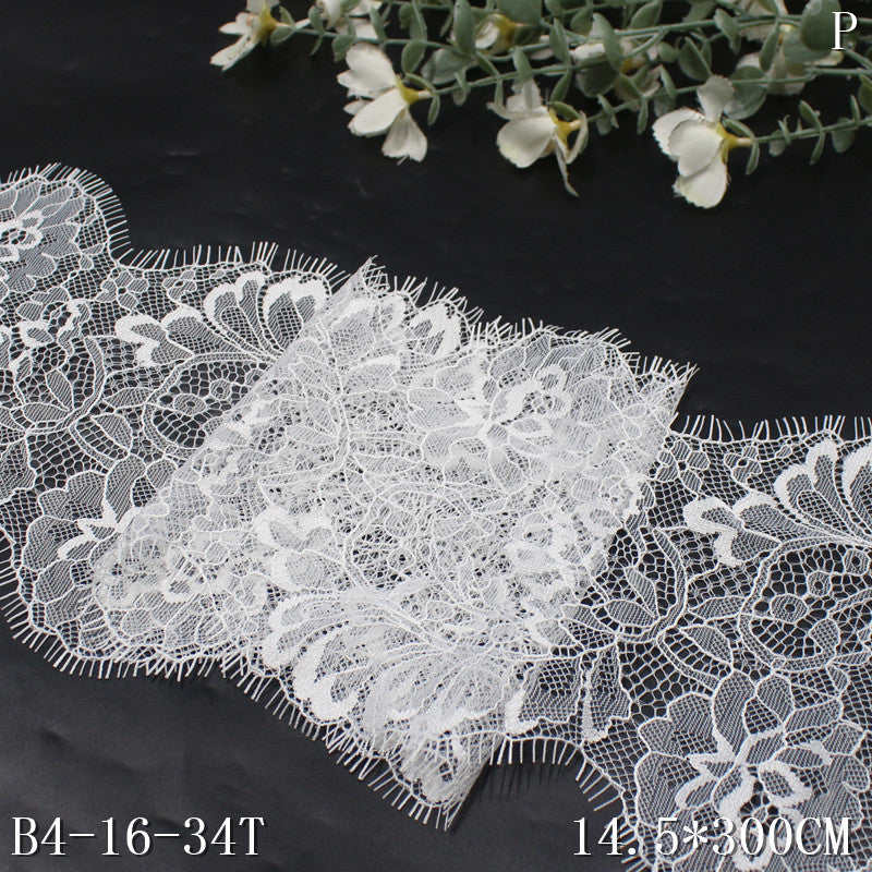 freedombeauty|Black and White Asymmetric Pattern Romantic Non-Elastic Eyelash Lace Lightweight Underwear Clothing Accessories Materials