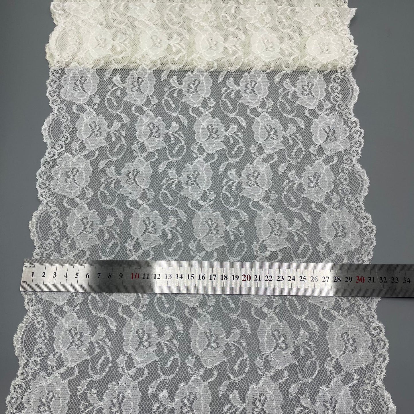 freedombeauty|31CM Double-Sided Small Wave Asymmetric Retro Flower High Elastic Stretch Lace DIY Trim