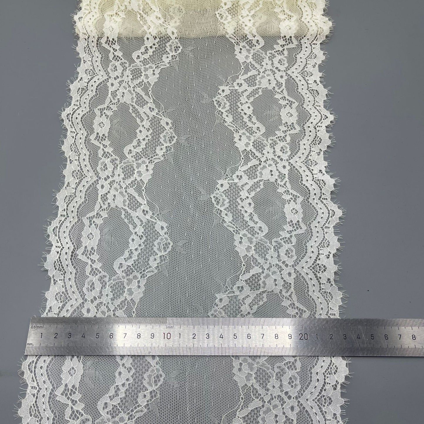 freedombeauty|23CM Elastic Eyelash French Style Supply Wedding Dress Accessories Lace Trim Suitable for Multiple Scene Decorations