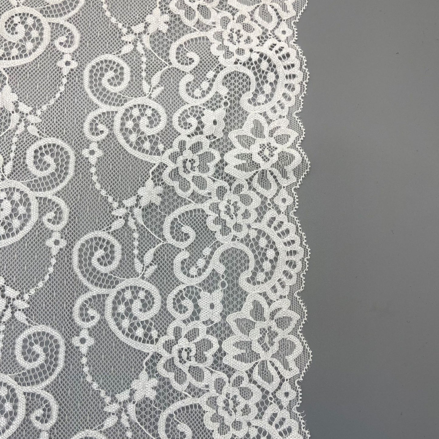 freedombeauty|22CM White Elastic Hollow Lace Trim Nylon Wedding Dress Accessories Decorative Lace