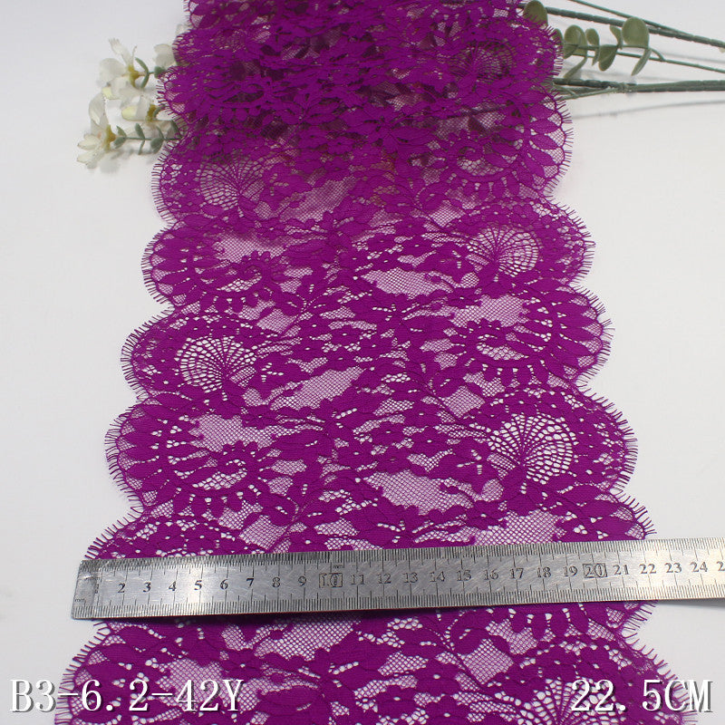 freedombeauty|Multicolor Knitted Double Wave Vintage Floral Non-Elastic Eyelash Clothing Home Textile 22cm Lace Trim DIY Accessories