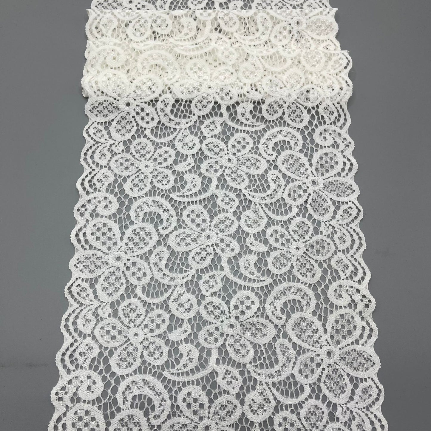 freedombeauty|20CM Lingerie Hollow Lace Nylon White Elastic Lace Trim Wedding Dress Accessories Design