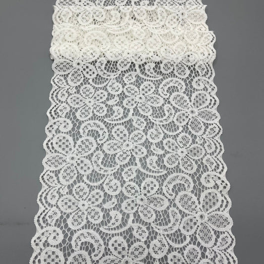 freedombeauty|20CM Lingerie Hollow Lace Nylon White Elastic Lace Trim Wedding Dress Accessories Design