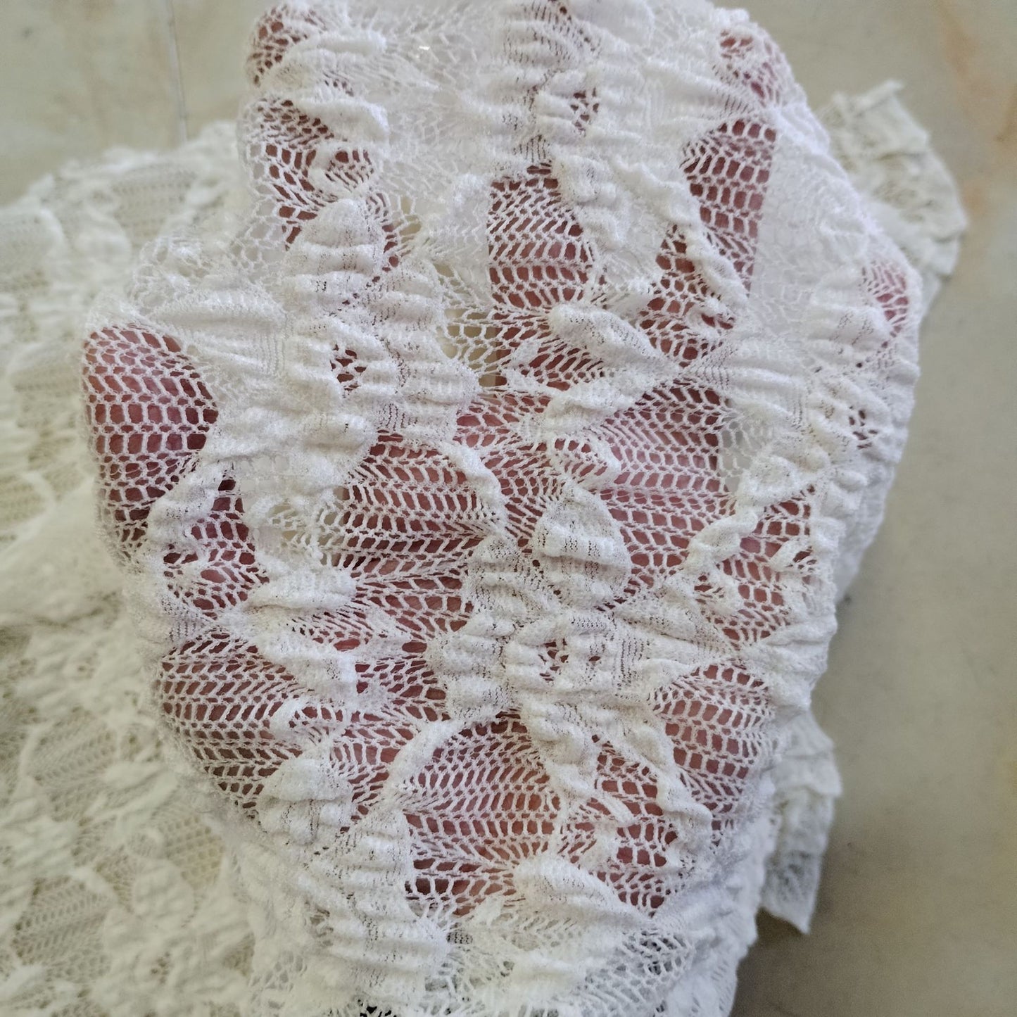 freedombeauty|Hot-Selling Lace Fabric Bubble Cloth Textured Base Elastic Base Processing Underwear Dress Lace Fabric
