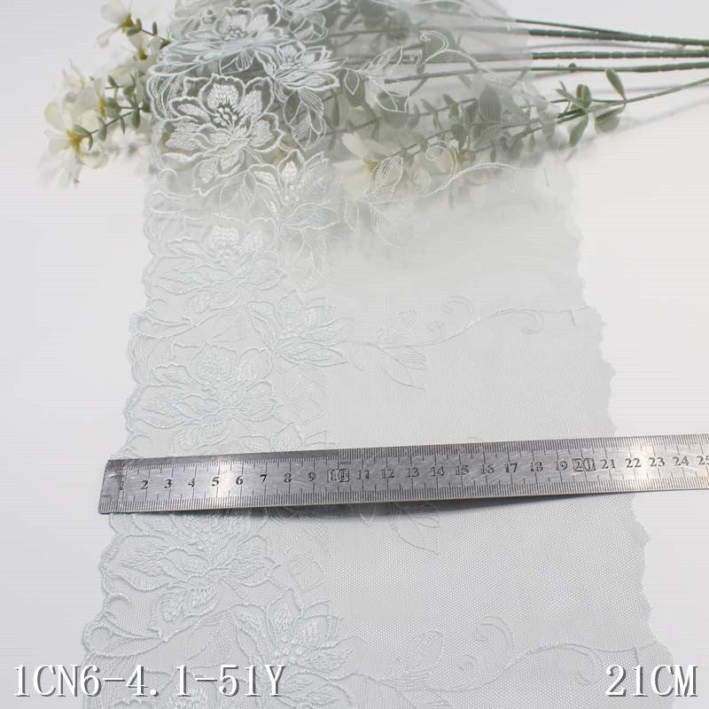 【1pack】-freedombeauty|Multicolor Mesh Ancient Style Single-Sided Polyester Flower Embroidery Lace DIY Clothing Curtain Lace Trim Accessories