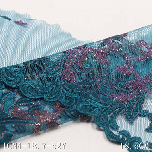 【1pack】-Freedombeauty | Two-Color Mesh Polyester Thread Thorns with Gold Thread Embroidery Lace DIY Accessories Curtain Sofa Cushion Lace