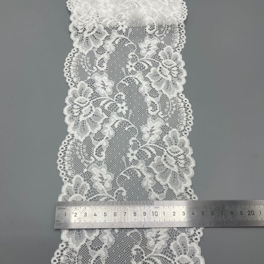 freedombeauty|15cm High-end White Lace Trim Nylon Hollow Lace Wedding Dress Accessories Trim