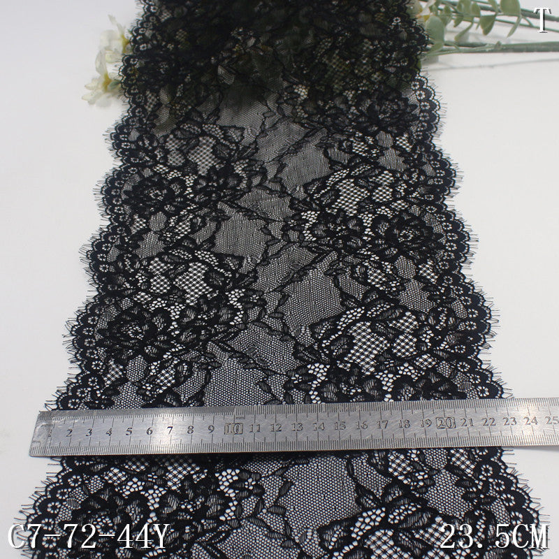 freedombeauty|Two-tone Double Wave Asymmetric Retro Flower Elastic Eyelash 23cm Clothing Lingerie Lace Trim Accessories