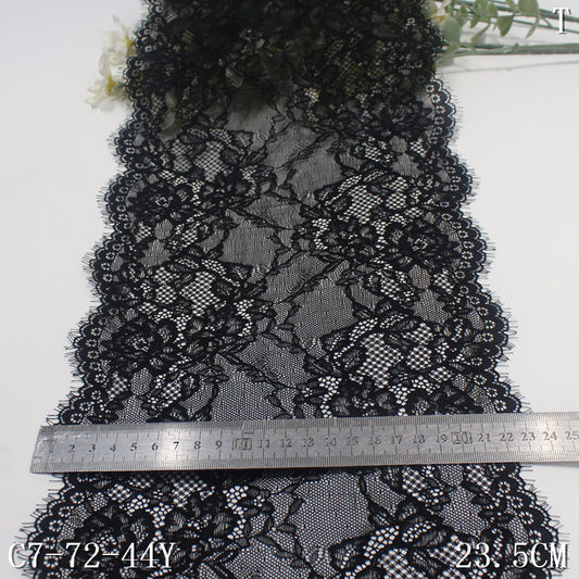 freedombeauty|Two-tone Double Wave Asymmetric Retro Flower Elastic Eyelash 23cm Clothing Lingerie Lace Trim Accessories